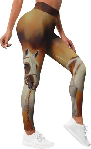 Leggings for Women Printed Funny Gym Womens Yoga Pants Horse Legging