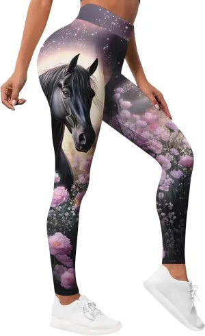 Leggings for Women Printed Funny Gym Womens Yoga Pants Horse Legging