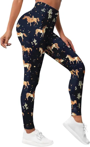 Leggings for Women Printed Funny Gym Womens Yoga Pants Horse Legging