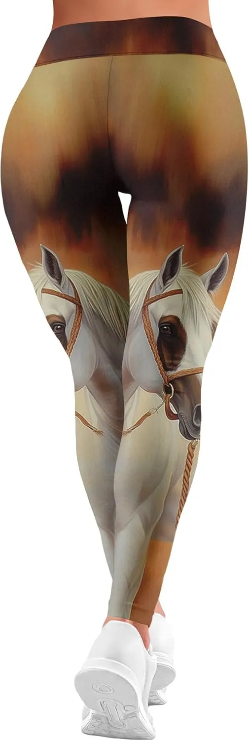 Leggings for Women Printed Funny Gym Womens Yoga Pants Horse Legging