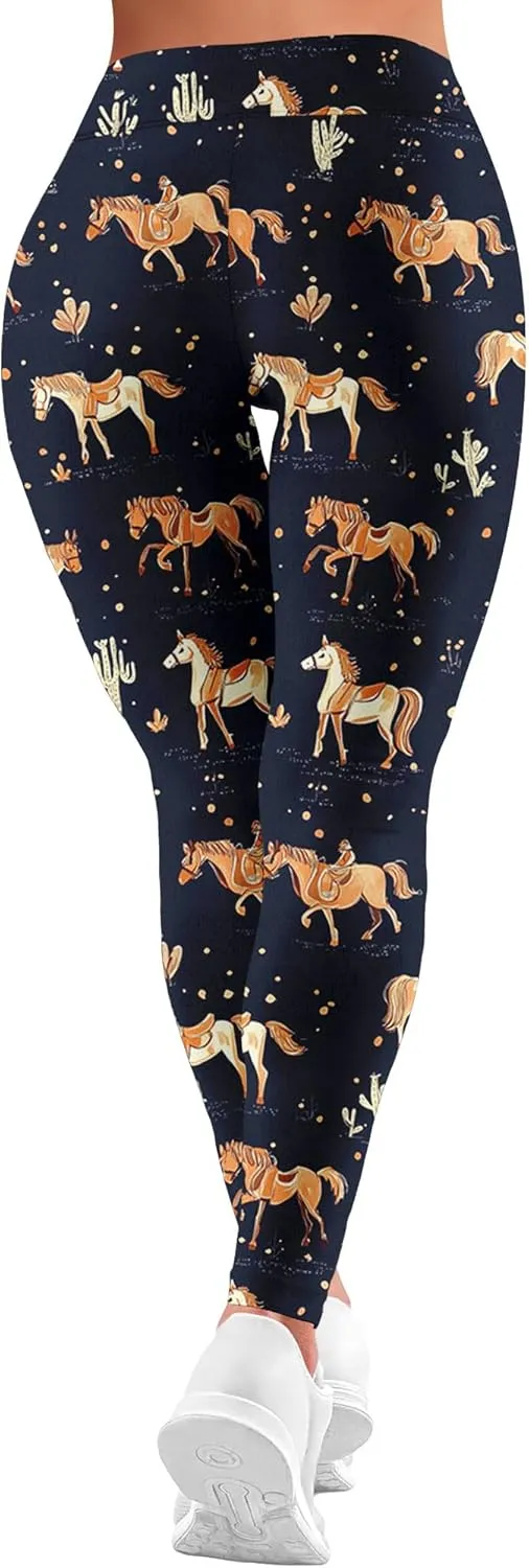 Leggings for Women Printed Funny Gym Womens Yoga Pants Horse Legging