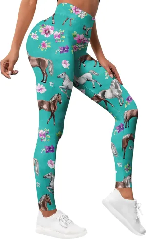 Leggings for Women Printed Funny Gym Womens Yoga Pants Horse Legging