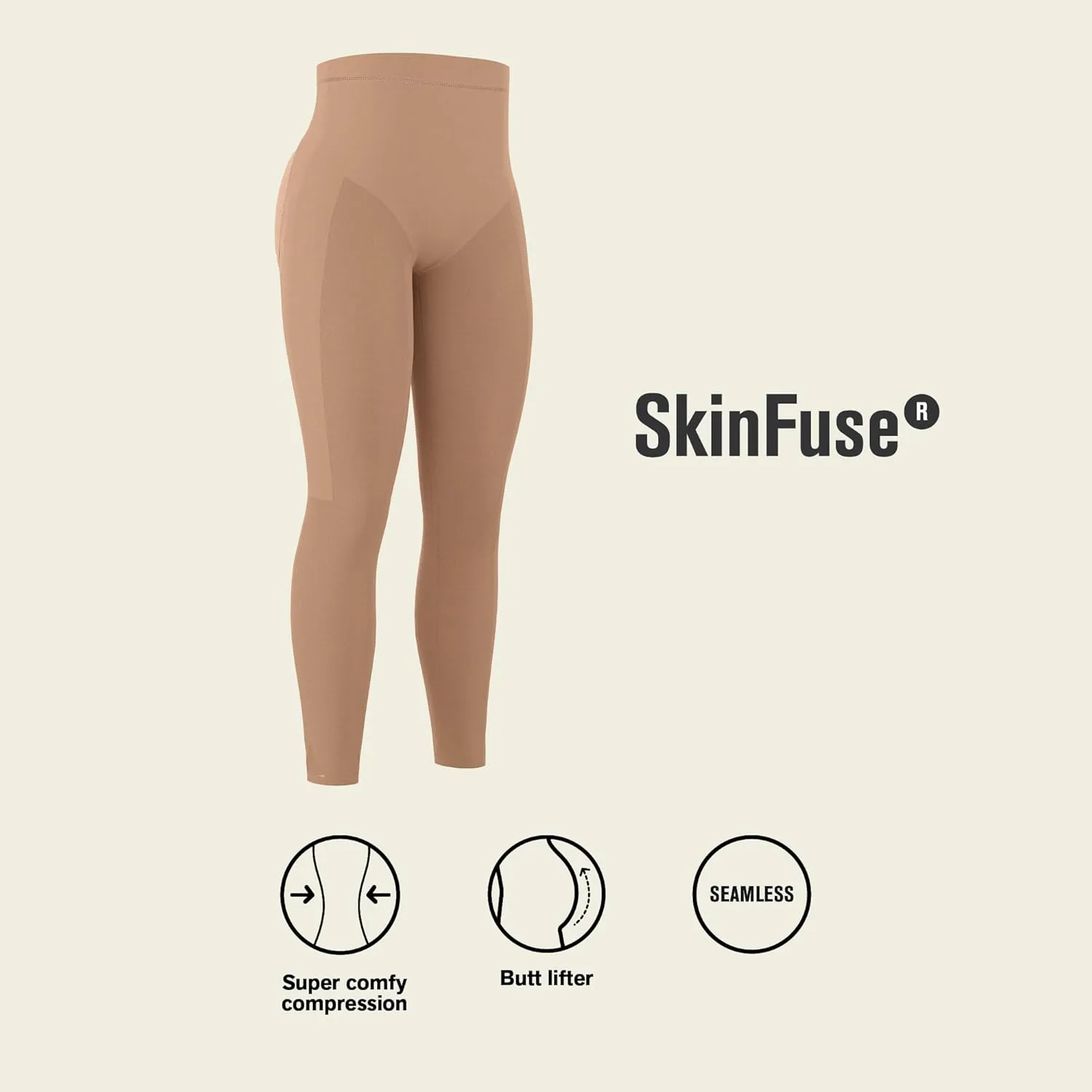 Leonisa Seamless Shapewear High-Waisted Butt Lifting Capri or Shaper Shorts Thigh Slimmer Girdle for Women Tummy Control