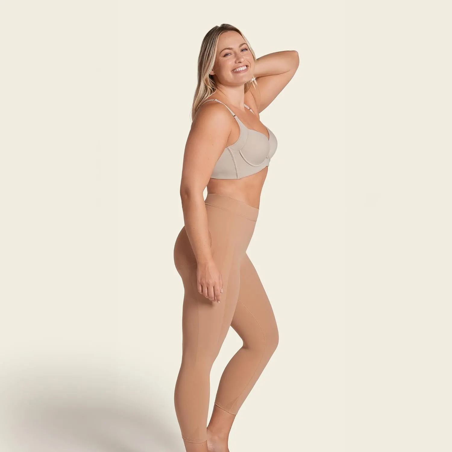 Leonisa Seamless Shapewear High-Waisted Butt Lifting Capri or Shaper Shorts Thigh Slimmer Girdle for Women Tummy Control