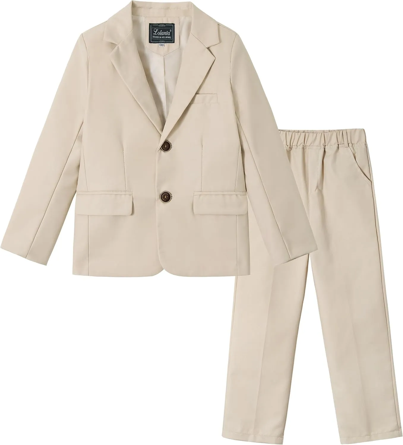 LOLANTA Boys Suit 2PCs Tuxedo Jacket Formal Wedding Ring Bearer Outfit, Birthday Proms Dinner Blazers