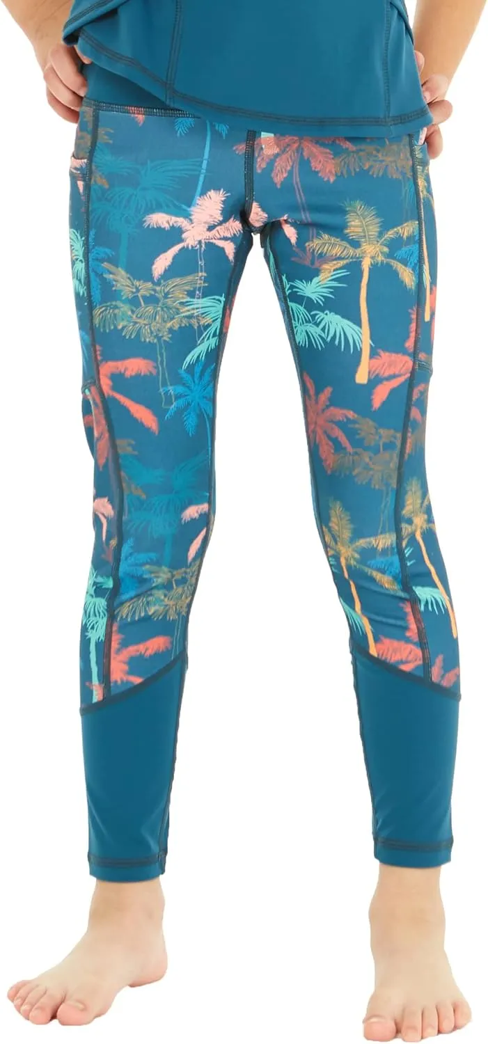 Matchable Mother or Daguhter Hawaiian Activewear Set in Crayon Palms Green