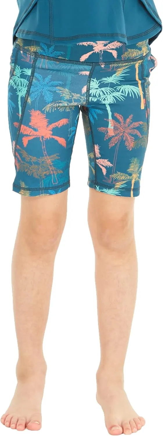 Matchable Mother or Daguhter Hawaiian Activewear Set in Crayon Palms Green