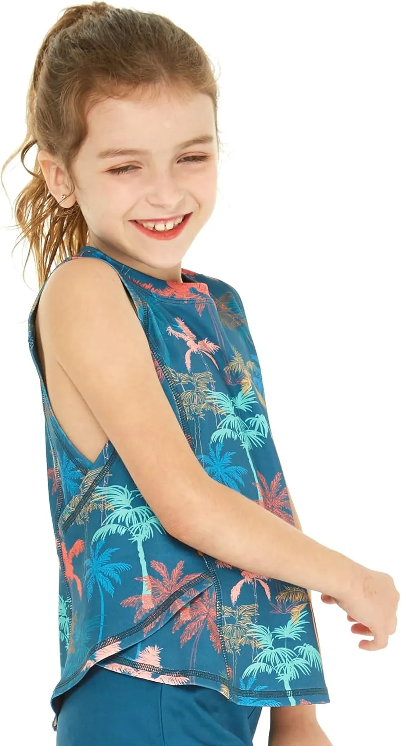 Matchable Mother or Daguhter Hawaiian Activewear Set in Crayon Palms Green