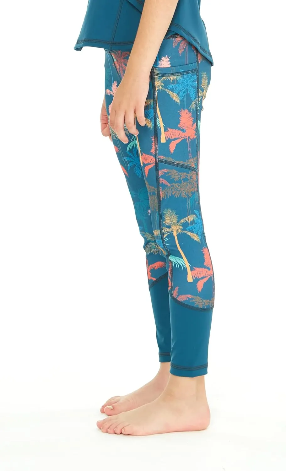 Matchable Mother or Daguhter Hawaiian Activewear Set in Crayon Palms Green
