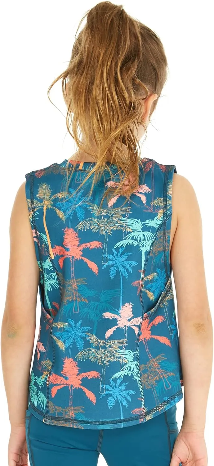 Matchable Mother or Daguhter Hawaiian Activewear Set in Crayon Palms Green
