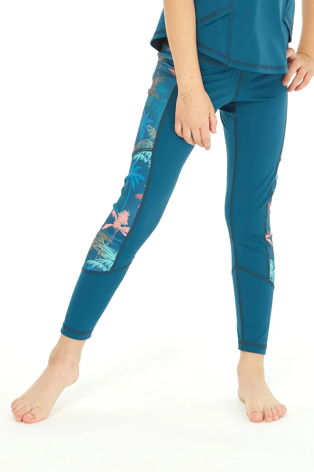 Matchable Mother or Daguhter Hawaiian Activewear Set in Crayon Palms Green