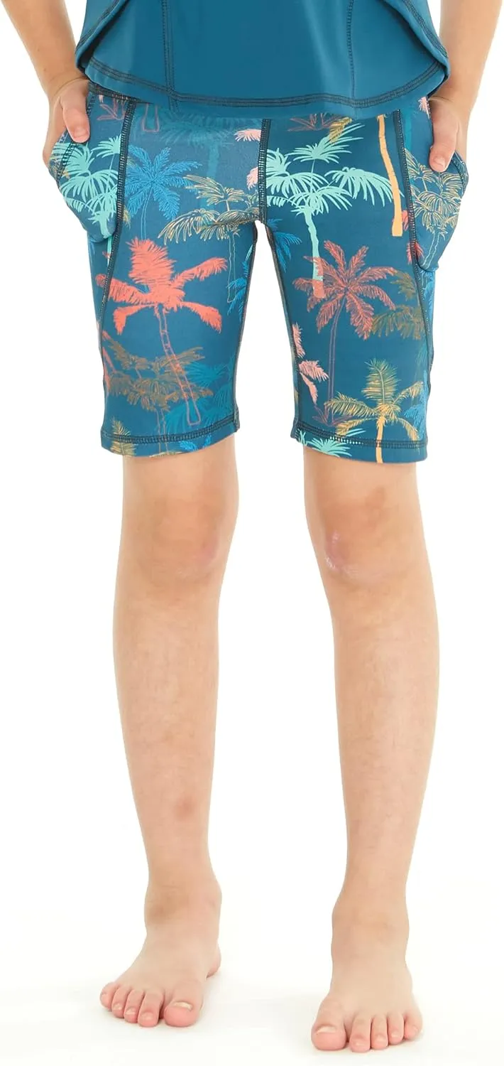 Matchable Mother or Daguhter Hawaiian Activewear Set in Crayon Palms Green