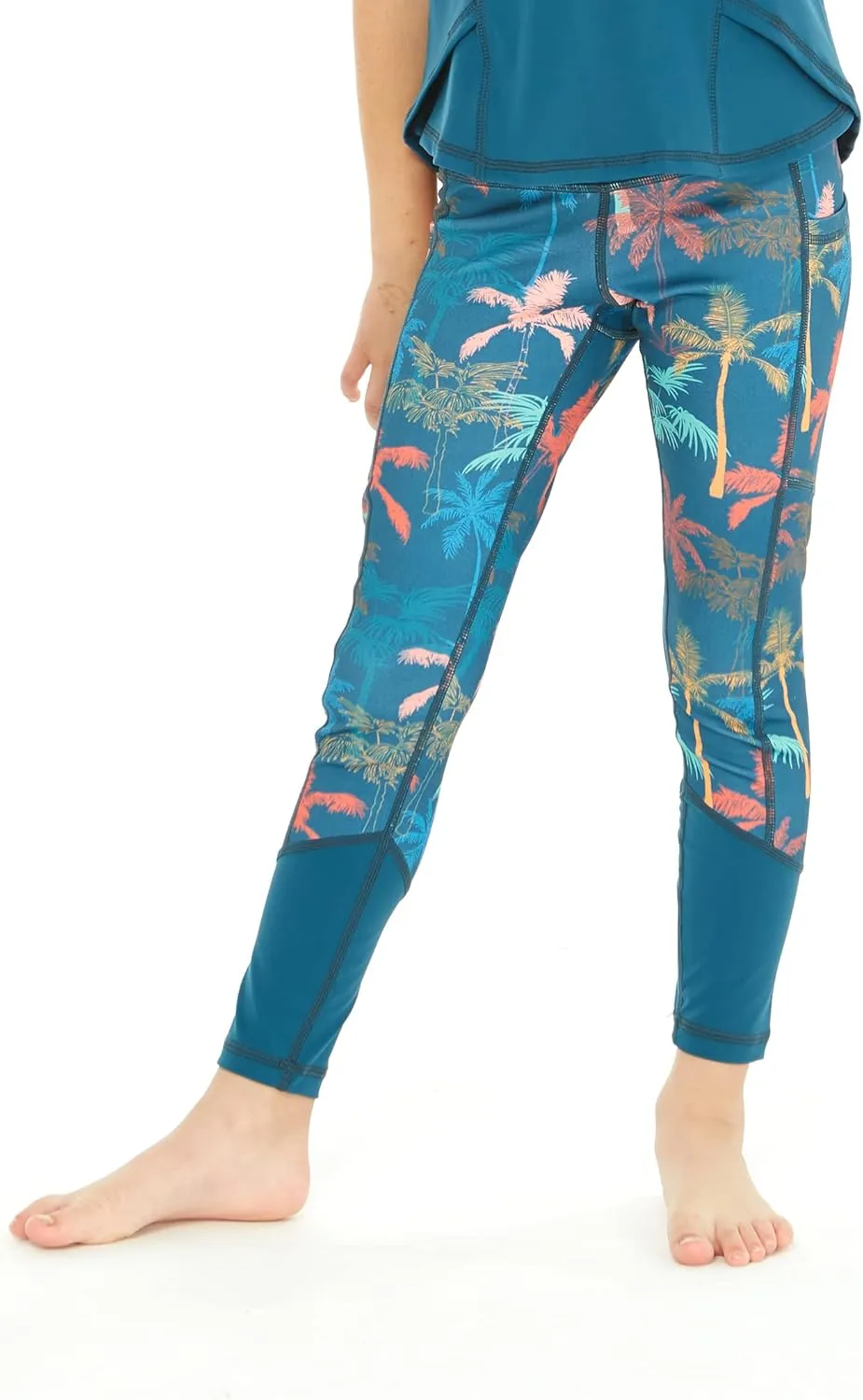 Matchable Mother or Daguhter Hawaiian Activewear Set in Crayon Palms Green