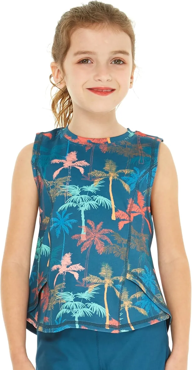 Matchable Mother or Daguhter Hawaiian Activewear Set in Crayon Palms Green