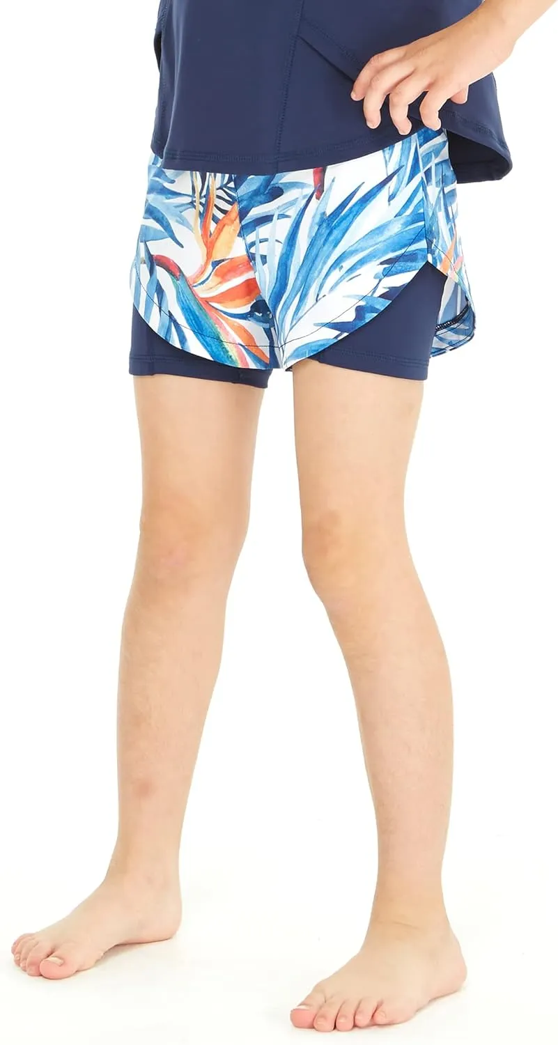 Matchable Mother or Daguhter Hawaiian Activewear Set in Firebird Blue White