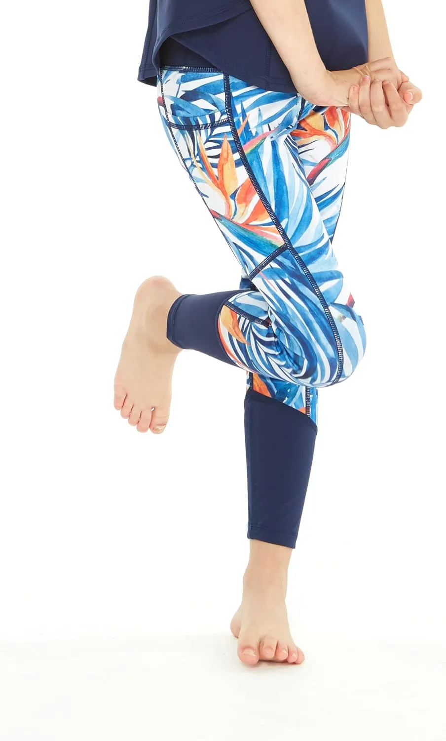 Matchable Mother or Daguhter Hawaiian Activewear Set in Firebird Blue White