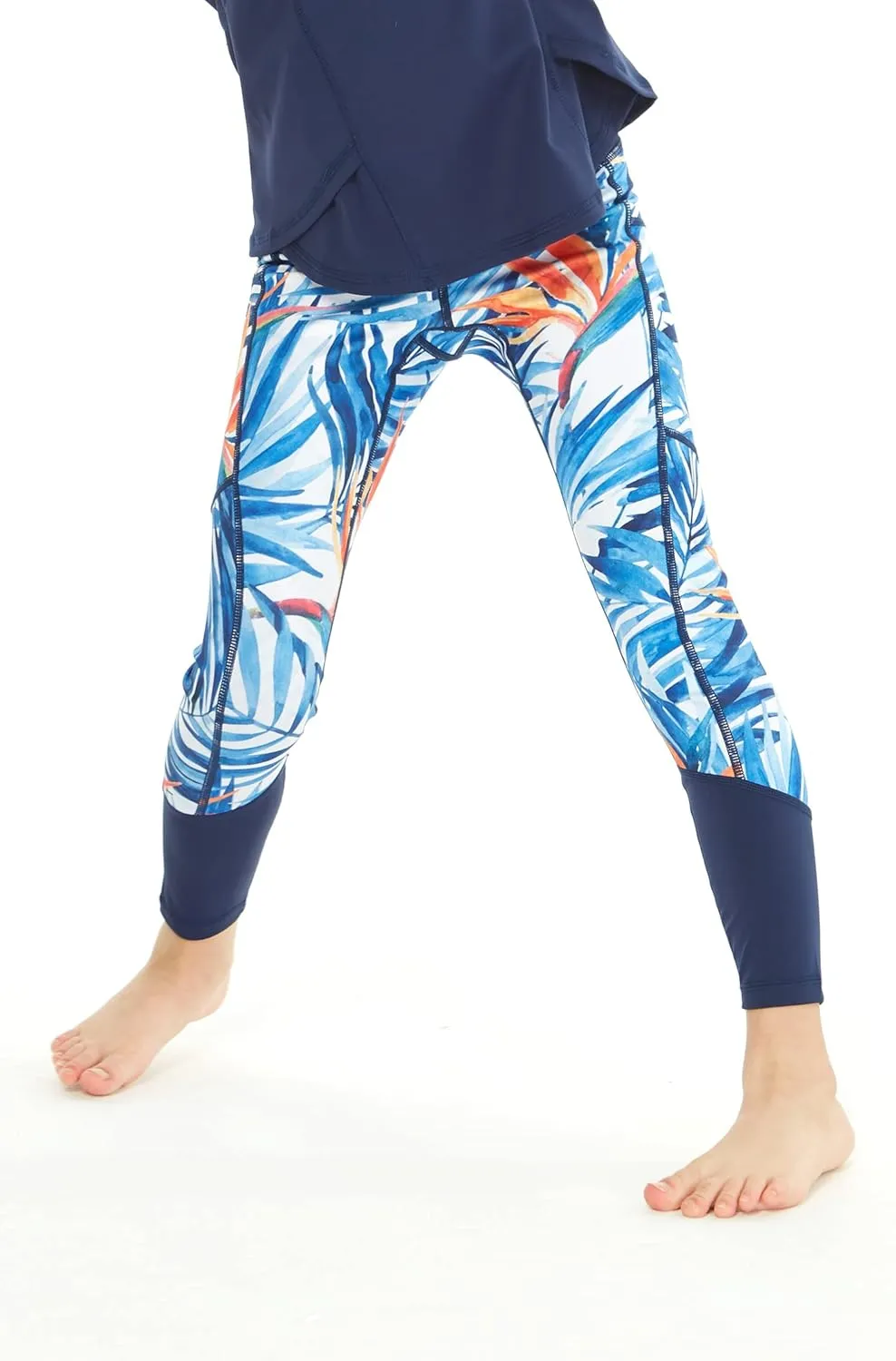 Matchable Mother or Daguhter Hawaiian Activewear Set in Firebird Blue White