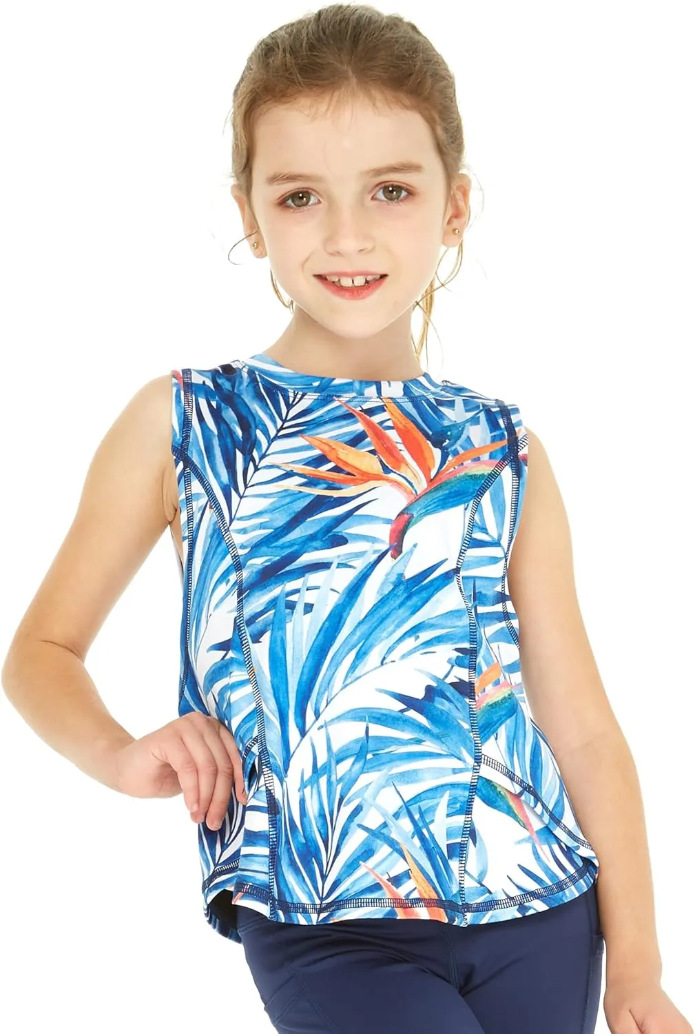 Matchable Mother or Daguhter Hawaiian Activewear Set in Firebird Blue White
