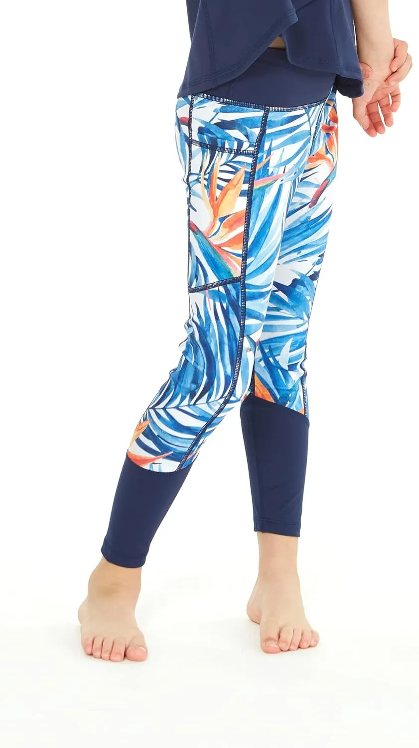 Matchable Mother or Daguhter Hawaiian Activewear Set in Firebird Blue White
