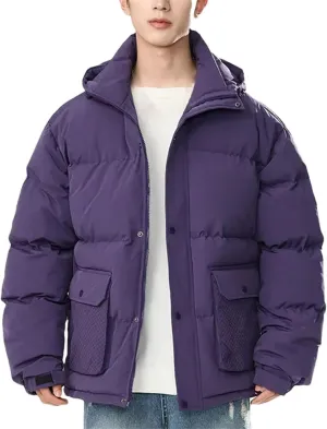 Men Parkas Puffer Jackets Padded Cotton Coat Hooded Trendy Puffer Jacket Warm Cotton Jacket