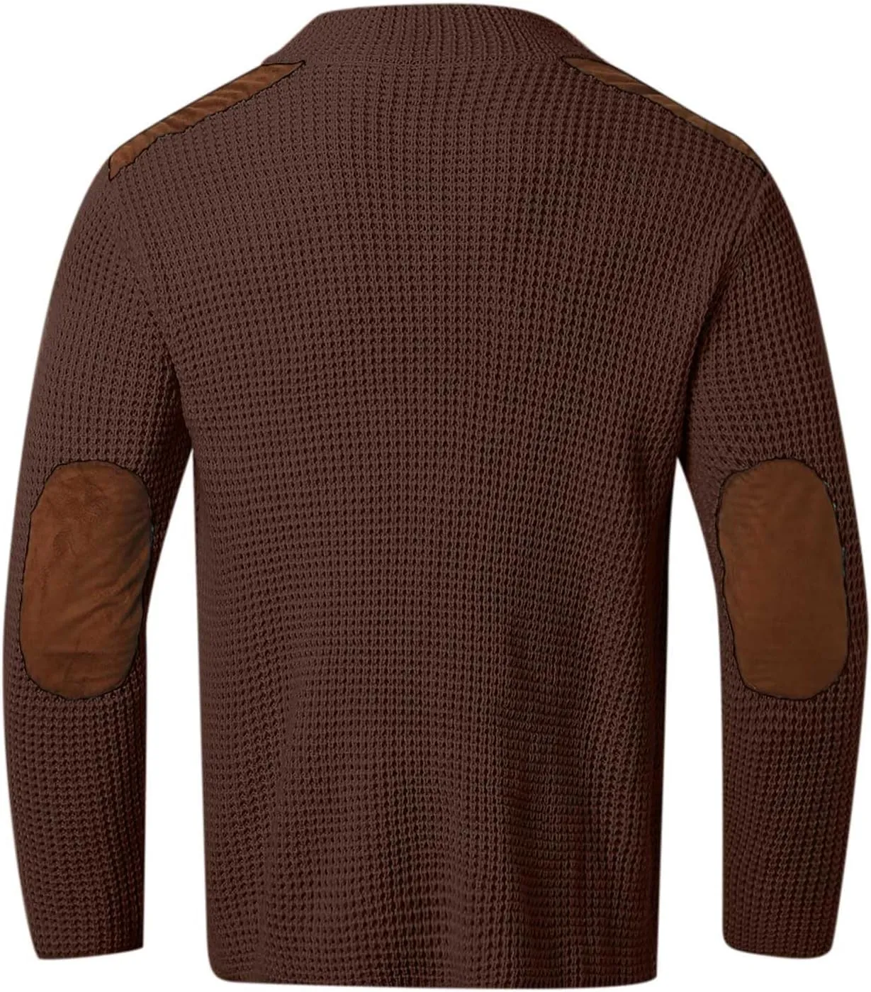 Mens Cardigan Sweater Shawl Collar Button Down Warm Knitted Sweaters Plus Size Elbow Patch Winter Chunky Cardigans
