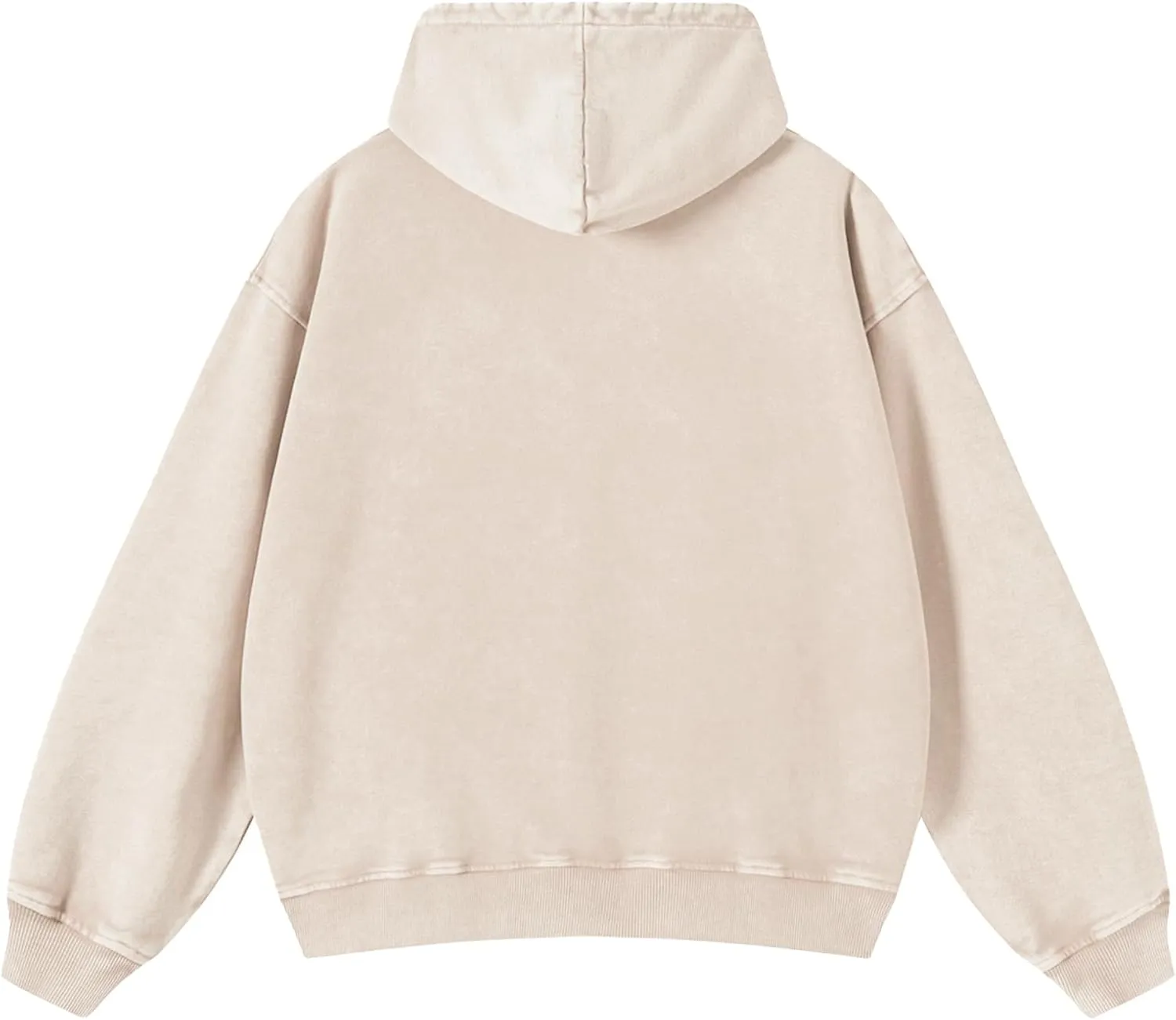 Mens Oversized Sweatshirt Zip Up Hoodie Solid Wash Old Craft Basic Jackets Unisex Heavyweight Casual Sweatshirts