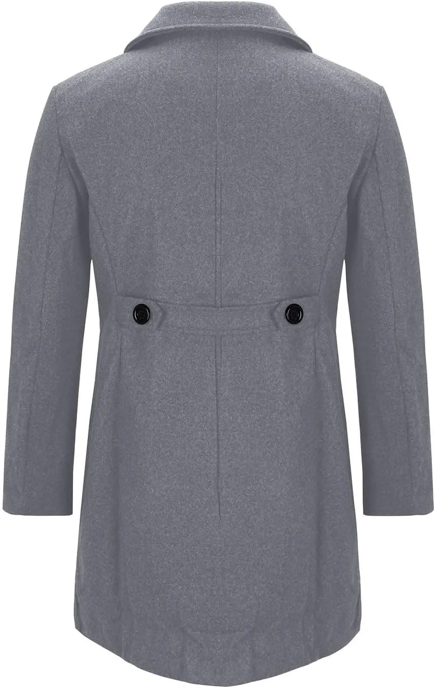 Men's Trench Coat Classic Notched Lapel Peacoat Warm Double Breasted Overcoat Elegant Long Jacket Overcoat