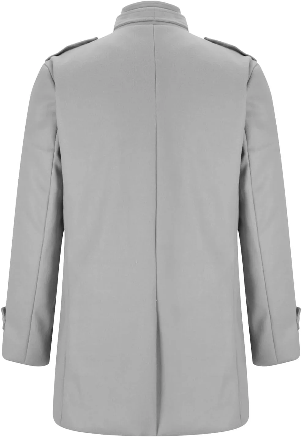 Men's Trench Coat Warm Notched Collar Overcoat Classic Single Breasted Peacoat Elegant Long Jacket Overcoat