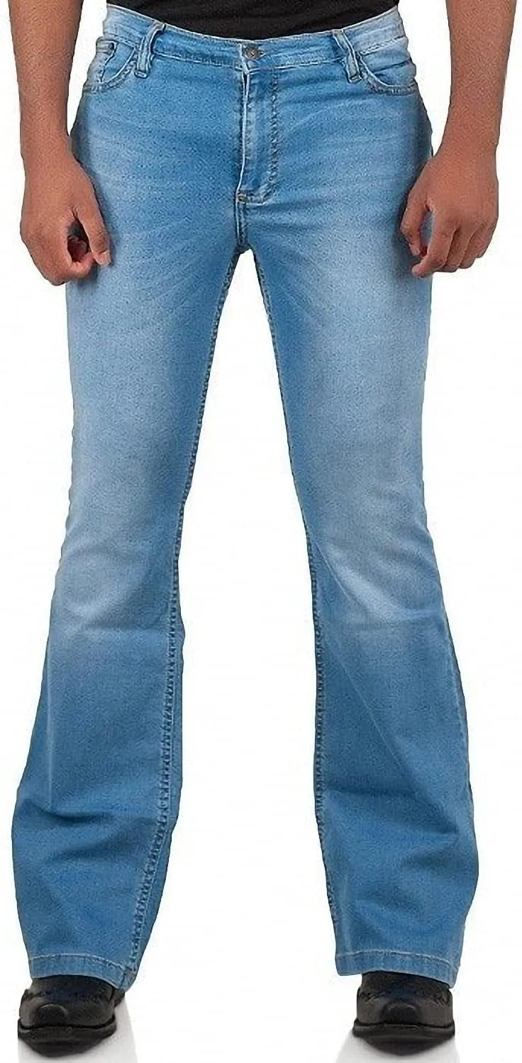 Men's Vintage Bell Bottom Jeans 60s 70s Outfits for Men,Mens Bell Bottoms Disco Pants Flared Jeans