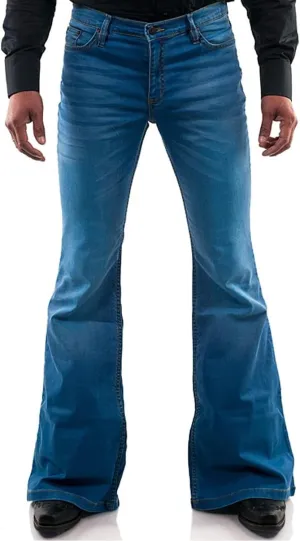 Men's Vintage Bell Bottom Jeans 60s 70s Outfits for Men,Mens Bell Bottoms Disco Pants Flared Jeans