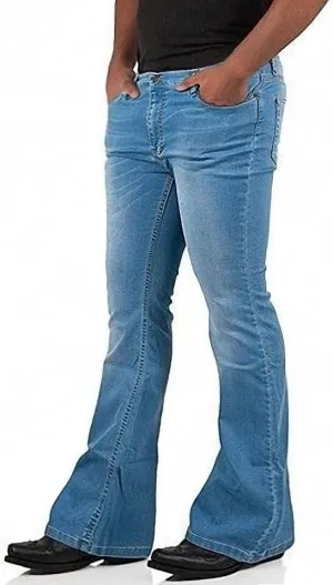 Men's Vintage Bell Bottom Jeans 60s 70s Outfits for Men,Mens Bell Bottoms Disco Pants Flared Jeans