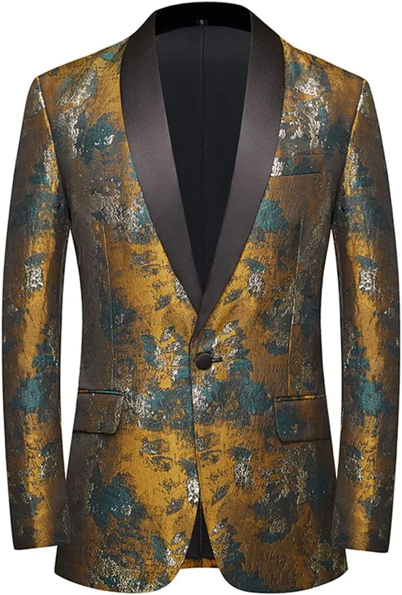 Men's Vintage Jacquard Suit Jacket Blazer Blazers Prom, Banquet, Dinner, Wedding, Prom, Party