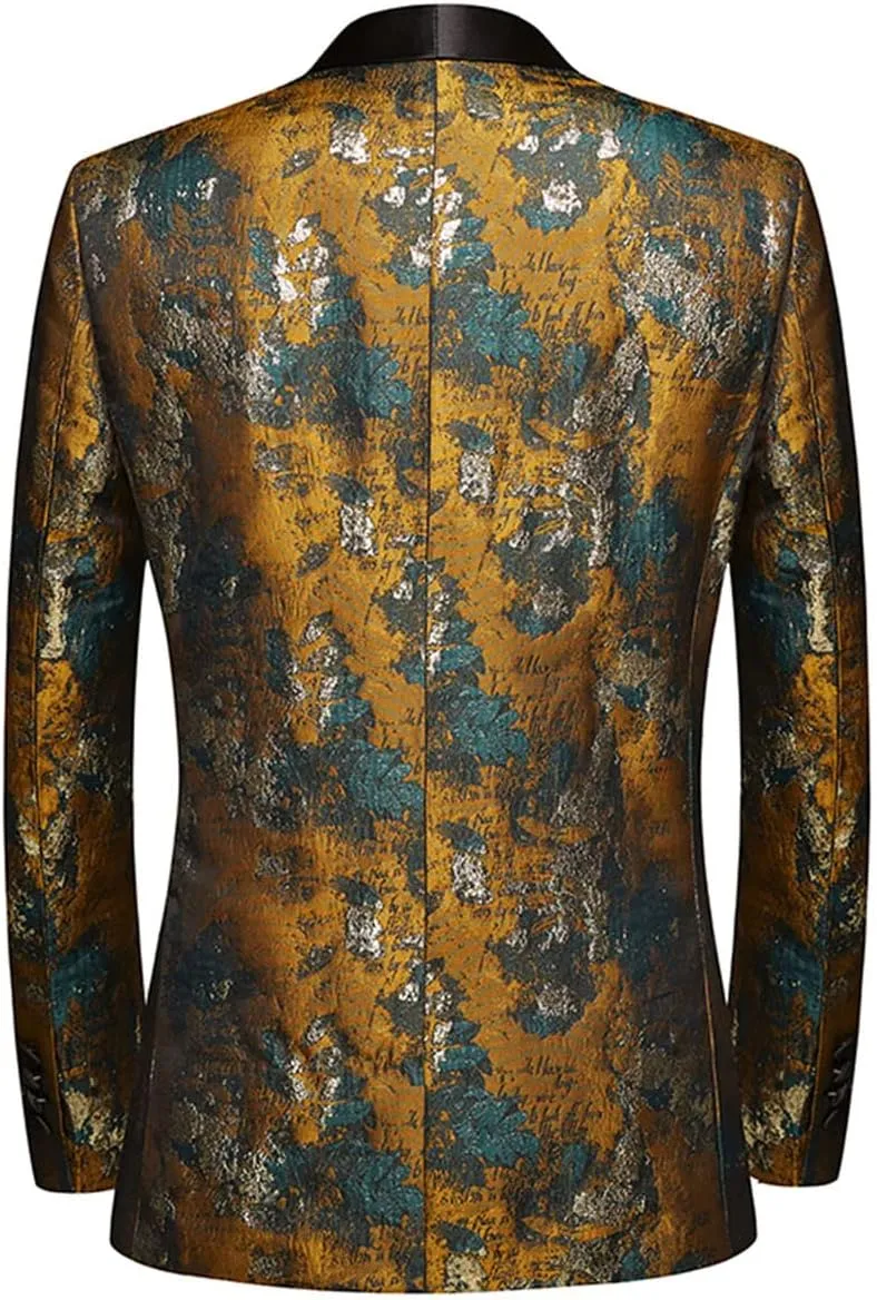 Men's Vintage Jacquard Suit Jacket Blazer Blazers Prom, Banquet, Dinner, Wedding, Prom, Party
