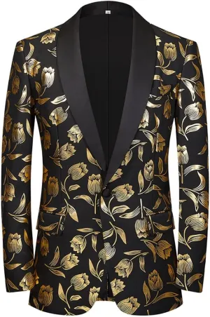 Men's Vintage Jacquard Suit Jacket Blazer Blazers Prom, Banquet, Dinner, Wedding, Prom, Party