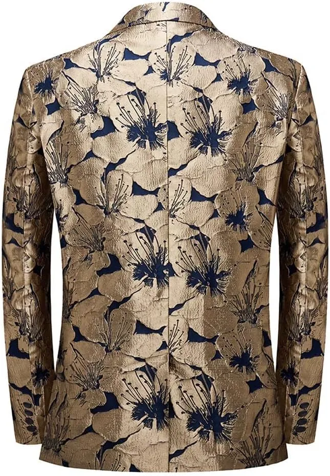 Men's Vintage Jacquard Suit Jacket Blazer Blazers Prom, Banquet, Dinner, Wedding, Prom, Party