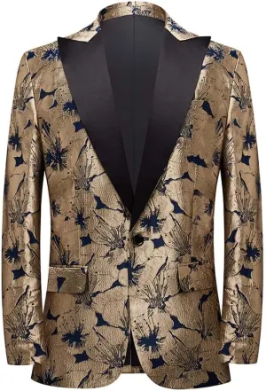 Men's Vintage Jacquard Suit Jacket Blazer Blazers Prom, Banquet, Dinner, Wedding, Prom, Party