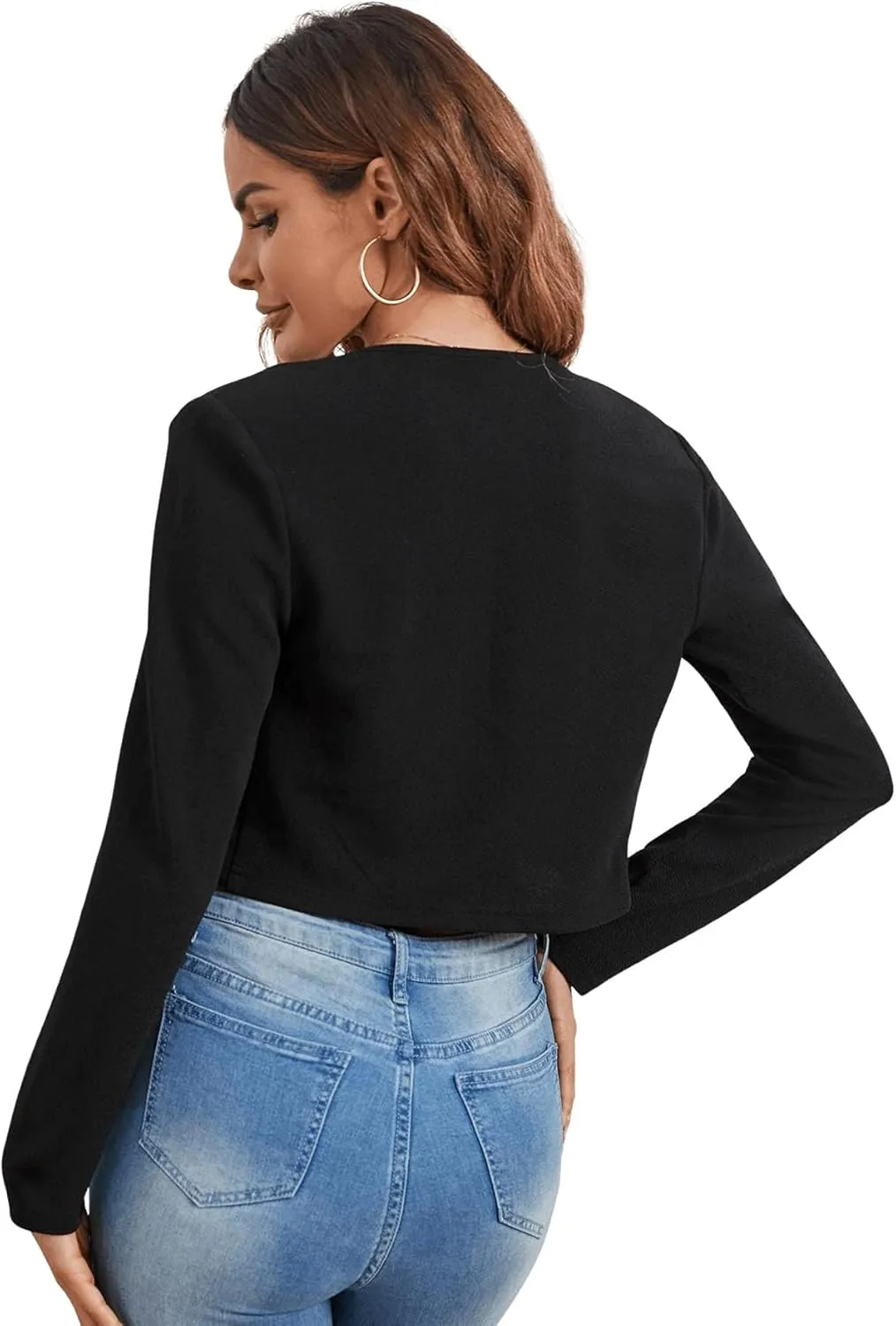 Milumia Business Casual Blazers for Women Open Front Crop Lightweight Jacket Shrug Outwear