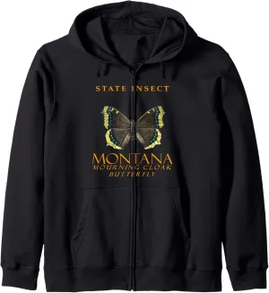 Montana Territory Insect The Mourning Cloak Butterfly Zip Hoodie