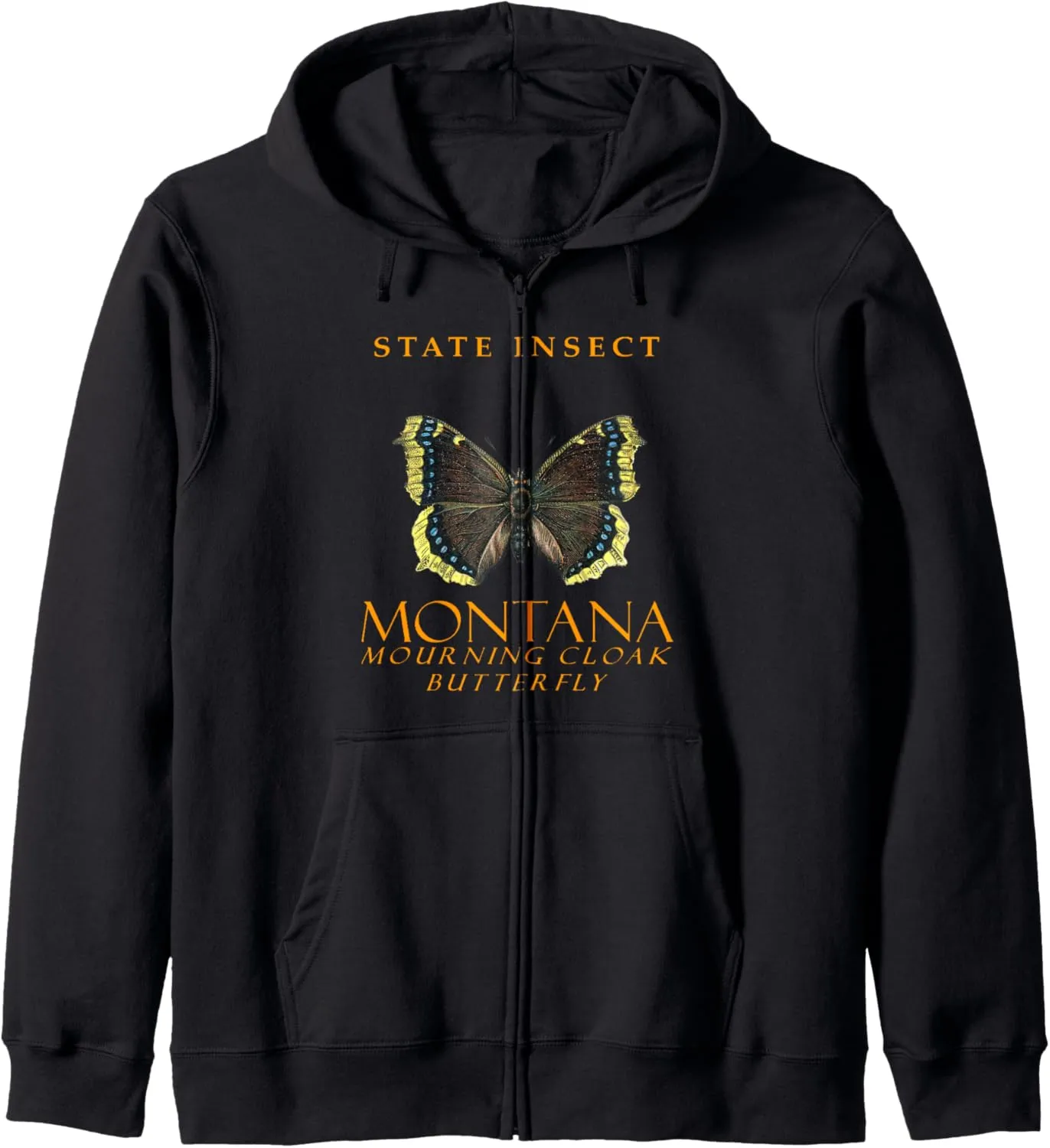 Montana Territory Insect The Mourning Cloak Butterfly Zip Hoodie