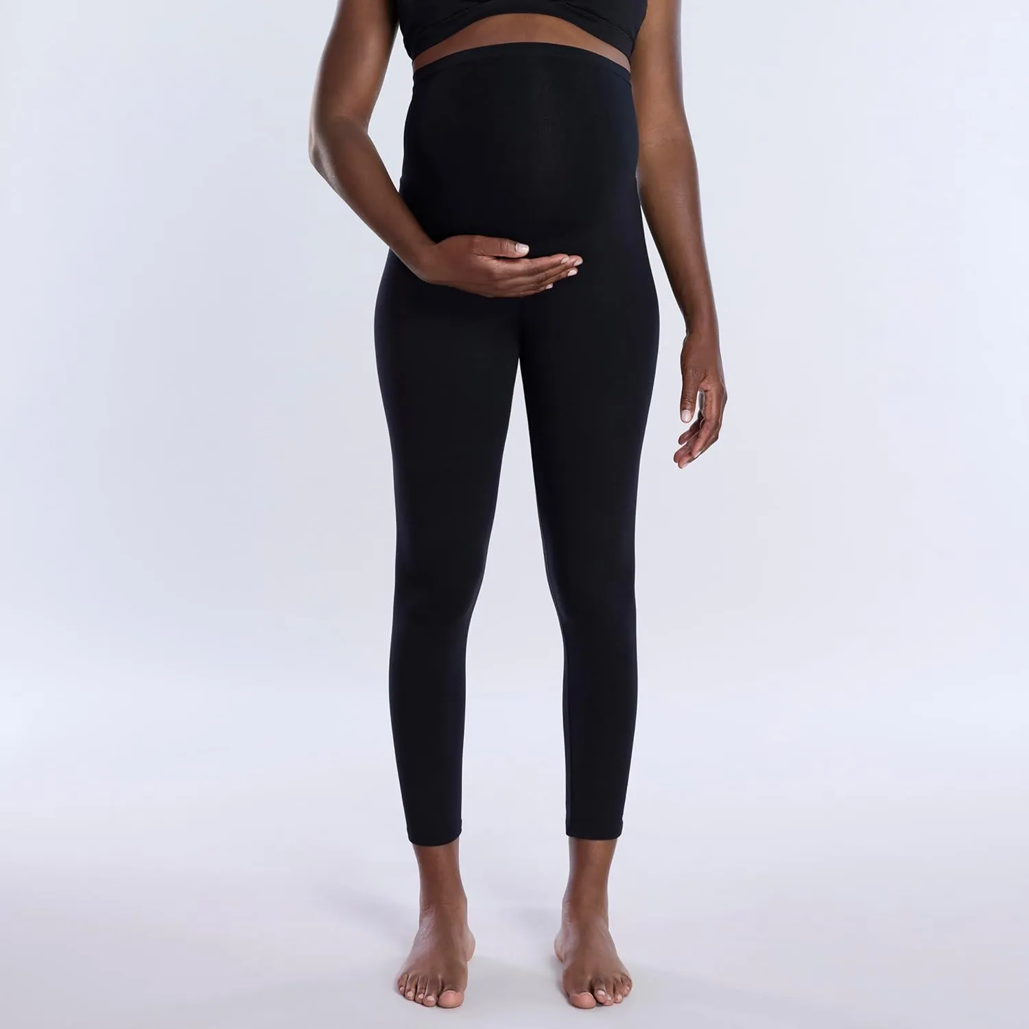 Motherhood Maternity Women's Essential Stretch Full Length Secret Fit Over The Belly Pregnancy Legging-2 Pack