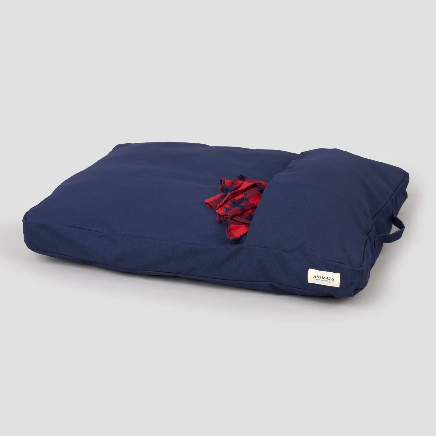 Navy Organic Canvas Dog Bed