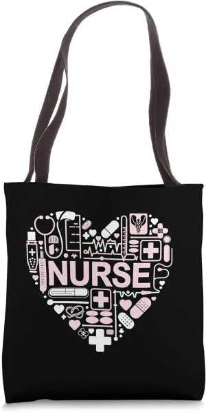 Nurse Appreciation Nursing Heartbeat Medical Icons Doctor RN Tote Bag