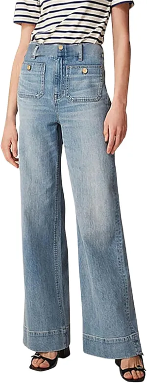 Oprah's Favorite Jeans, Tummy Control Sailor Wide Leg Trouser, High Waisted Cropped Denim Pants, Jeans for Women Trendy