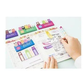 Original Cute Chubby long Shape 5 Kinds of Animals Storage Label Stickers Notes Sticky Notes Random Shippment NP-H7TGW-003