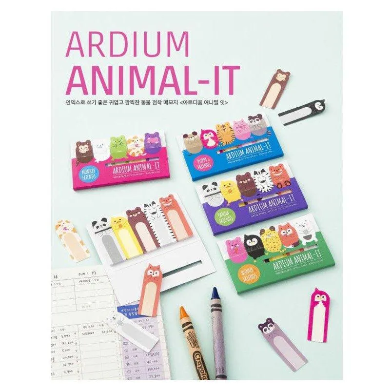 Original Cute Chubby long Shape 5 Kinds of Animals Storage Label Stickers Notes Sticky Notes Random Shippment NP-H7TGW-003