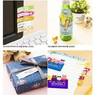 Original Cute Chubby long Shape 5 Kinds of Animals Storage Label Stickers Notes Sticky Notes Random Shippment NP-H7TGW-003