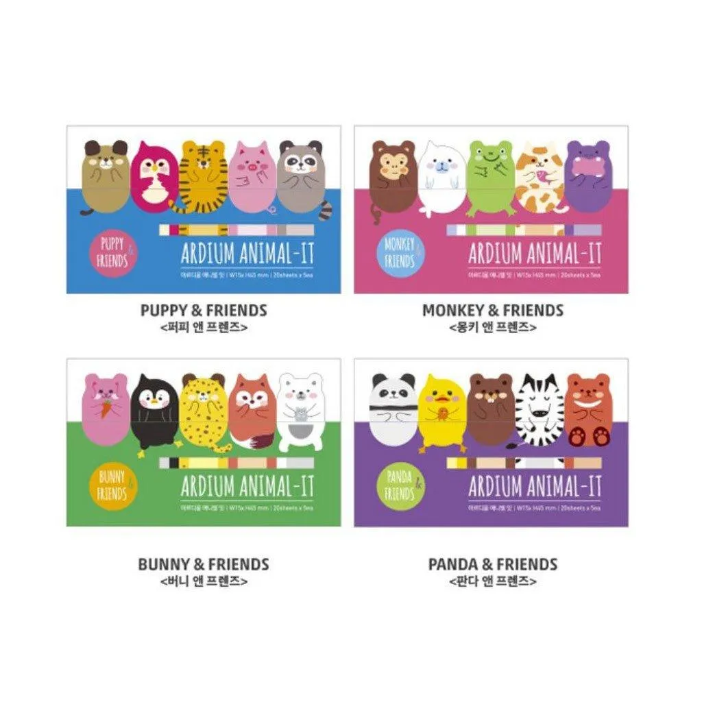 Original Cute Chubby long Shape 5 Kinds of Animals Storage Label Stickers Notes Sticky Notes Random Shippment NP-H7TGW-003