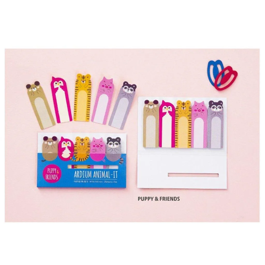 Original Cute Chubby long Shape 5 Kinds of Animals Storage Label Stickers Notes Sticky Notes Random Shippment NP-H7TGW-003