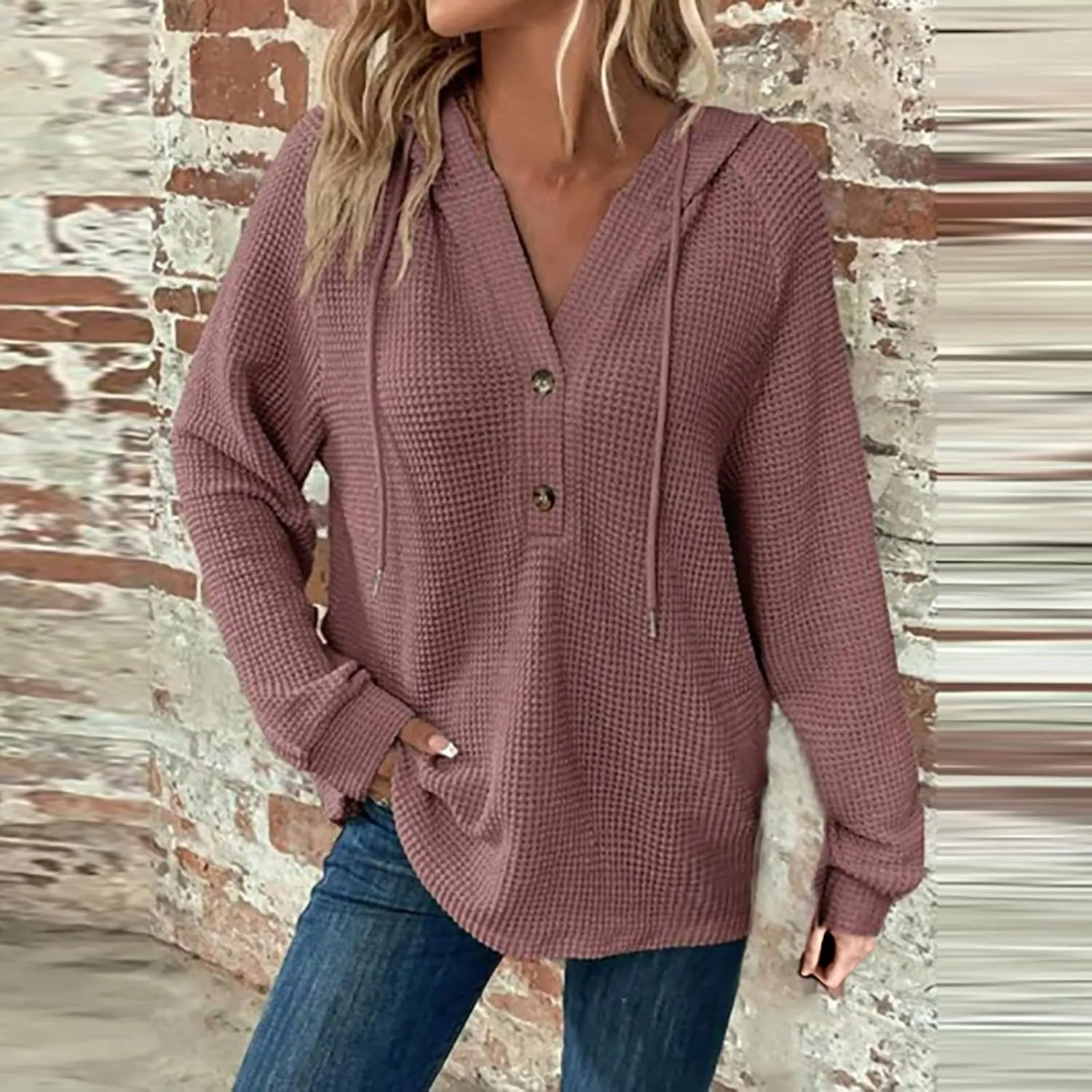 Oversized Hoodies for Women - Womens Fashion Hoodies Pullover - Knit Tops for Women - Cute Hooded Sweatshirt