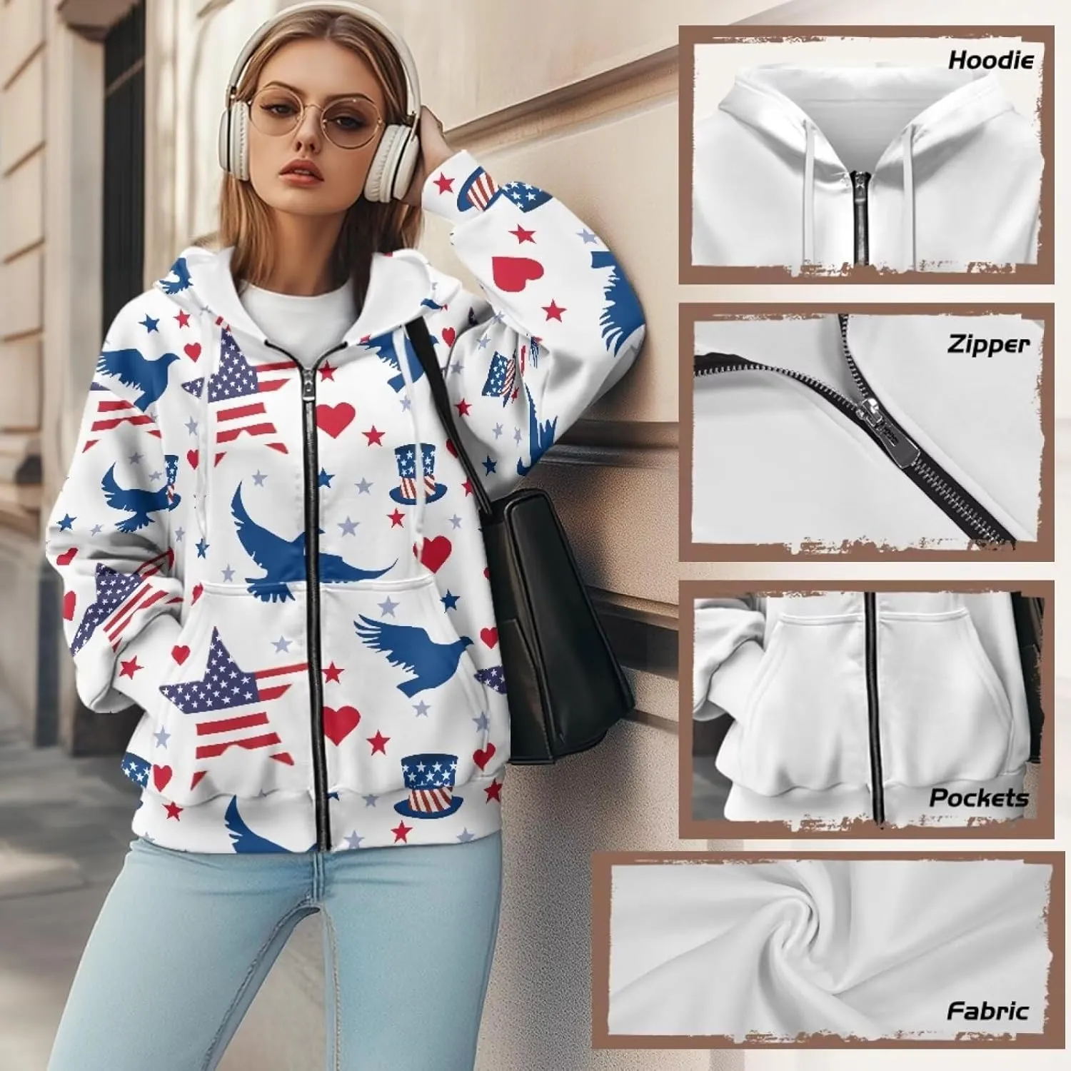 Oversized Hoodies for Women Zip-Up Front Hooded Sweatshirt Comfy Sweater Fall Clothes Activewear Jacket, XS-XL